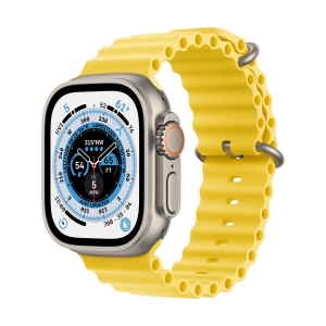 Apple Watch Ultra GPS Cellular 49mm Titanium Case Ocean Band Yellow