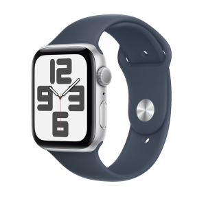 Apple Watch SE2 (2023) V2 GPS 44mm Silver Aluminium Case with Sport Band S/M Storm Blue