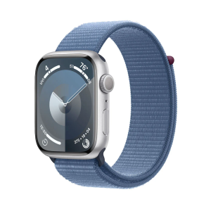 Apple Watch Series 9 GPS 45mm Silver Aluminium Case with Sport Loop Winter Blue