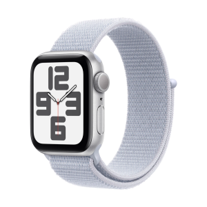 Apple Watch SE 2024 40mm Silver Aluminum Case with Sport Loop Blue