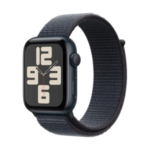 Apple Watch SE 2024 44mm Midnight Aluminium Case with Trail Loop Black