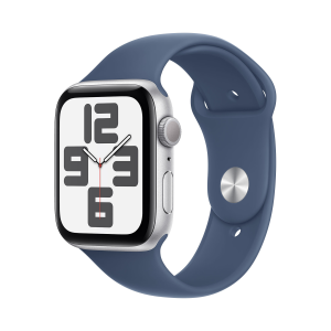 Apple Watch SE 2024 44mm Silver Aluminium Case with Sport Band Blue S/M