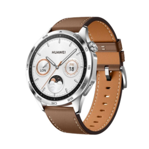 Huawei Watch GT4 46mm Silver with Brown Leather Band