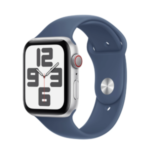 Apple Watch SE 2024 4G 44mm Silver Aluminum Case with Sport Band Blue M/L
