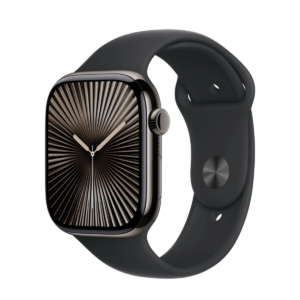 Apple Watch Series 10 GPS + LTE 46mm Slate Titanium Case with Black Sport Armband S/M