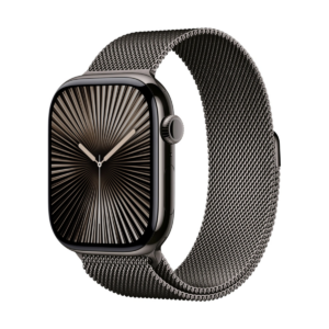 Apple Watch Series 10 GPS + LTE 46mm Slate Titanium Case with Grey Milanese Strap M/L