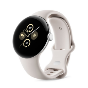 Google Pixel Watch 4G 41mm Polished Silver Case with Sport Band