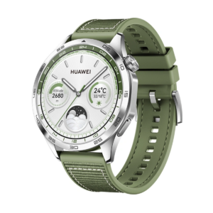 Huawei Watch GT4 46mm Silver with Green Silicone Band