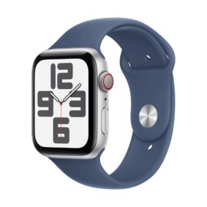 Apple Watch SE 2024 4G 44mm Silver Aluminum Case with Sport Band Blue S/M