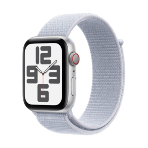 Apple Watch SE 2024 4G 44mm Silver Aluminum Case with Sport Loop Blue