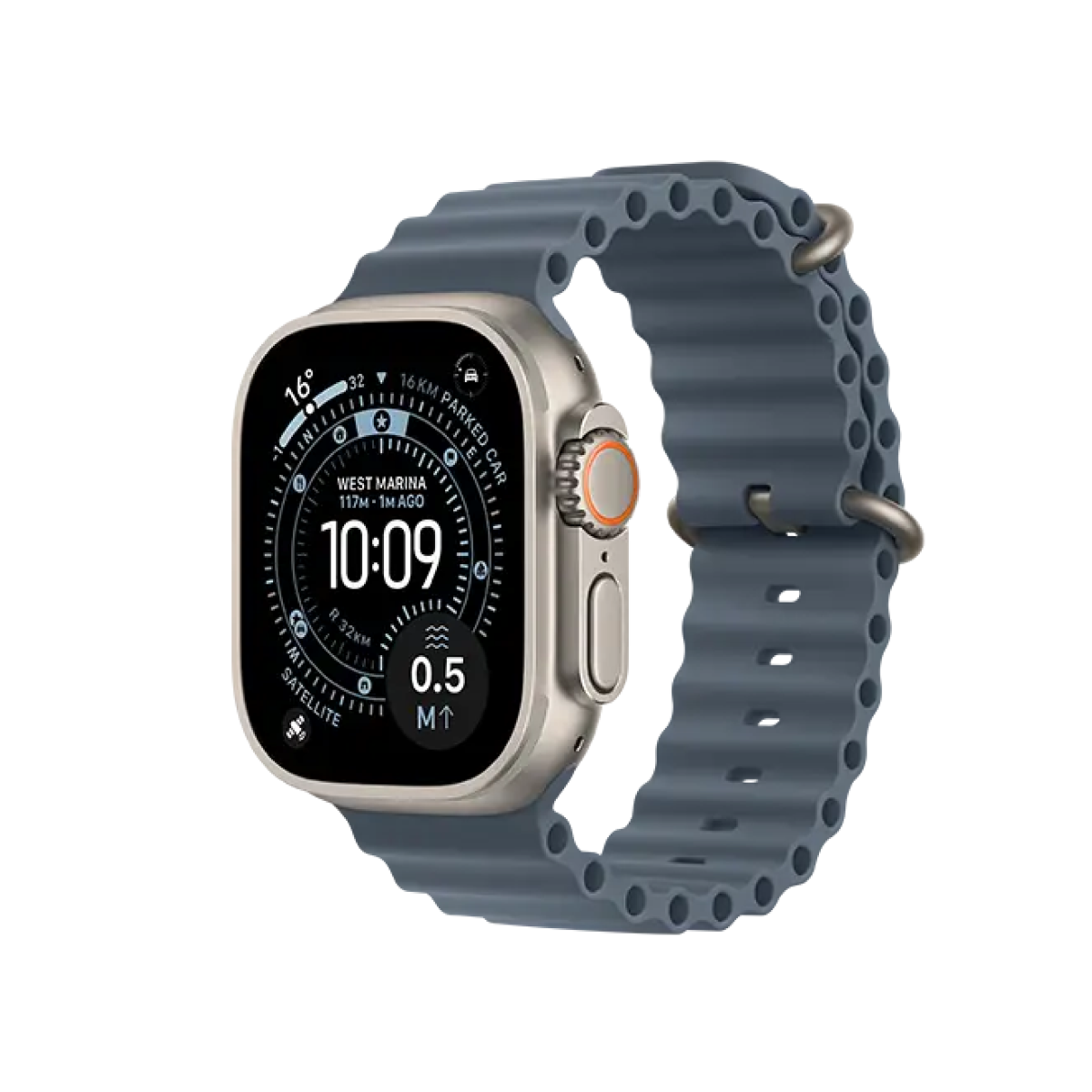 Apple Watch Ultra 3 (2025) GPS + 5G 49mm Natural Titanium Case with Anchor Blue Ocean Band