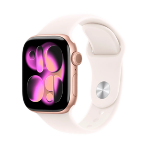 Apple Watch Series 11 (2025) GPS 46mm Rose Gold Aluminium Case with Light Blush Sport Band S/M