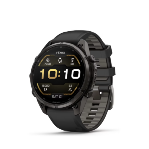 Garmin Fenix 9 Pro 47mm Smartwatch Carbon Gray DLC Titanium with Black/Pebble Grey Silicone Band